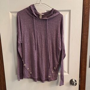 MISIA Lightweight Knit Hooded Pullover in Mauve